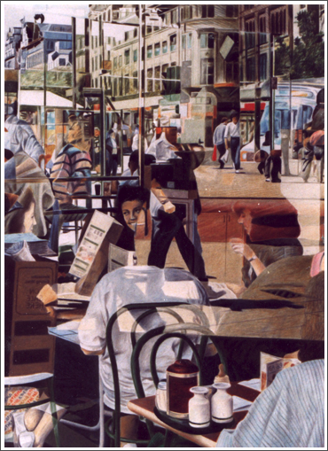 Pizzaland 2 (1988)
oil on canvas  
(Sold)
